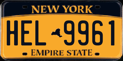 NY license plate HEL9961