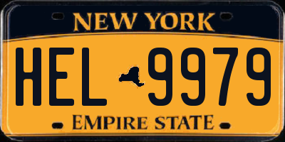 NY license plate HEL9979