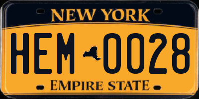 NY license plate HEM0028