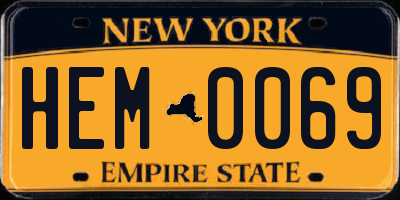NY license plate HEM0069