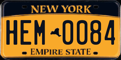 NY license plate HEM0084