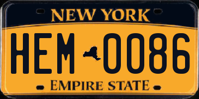NY license plate HEM0086
