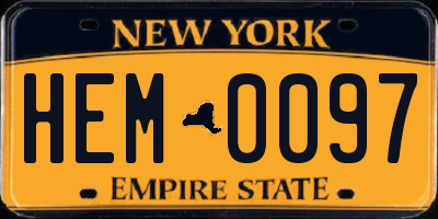 NY license plate HEM0097