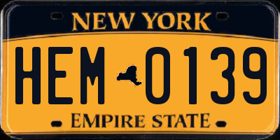 NY license plate HEM0139
