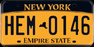 NY license plate HEM0146