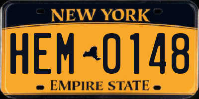 NY license plate HEM0148