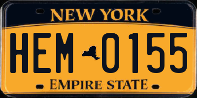NY license plate HEM0155