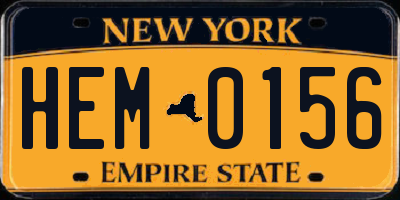 NY license plate HEM0156