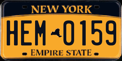 NY license plate HEM0159