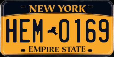 NY license plate HEM0169