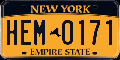 NY license plate HEM0171