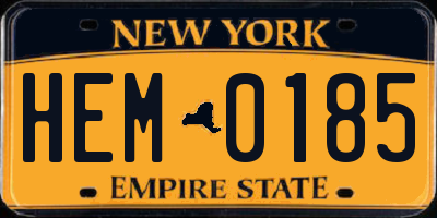 NY license plate HEM0185