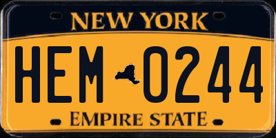 NY license plate HEM0244