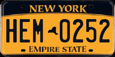 NY license plate HEM0252