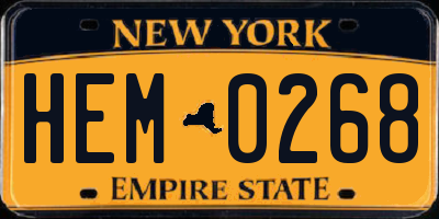 NY license plate HEM0268