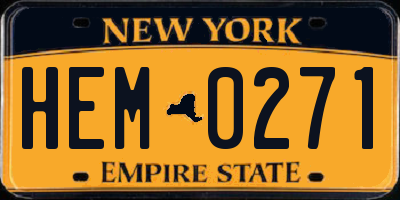 NY license plate HEM0271