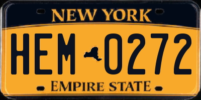 NY license plate HEM0272