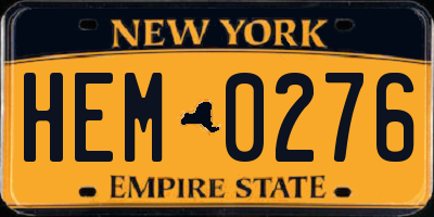 NY license plate HEM0276