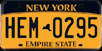 NY license plate HEM0295