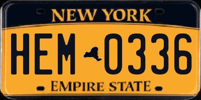 NY license plate HEM0336
