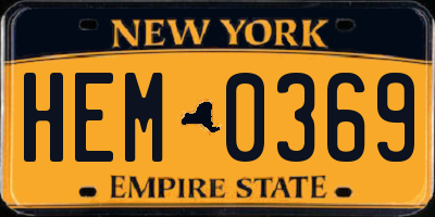 NY license plate HEM0369
