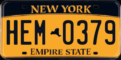 NY license plate HEM0379