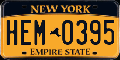 NY license plate HEM0395
