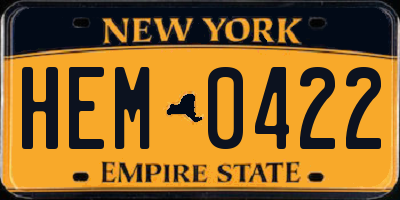 NY license plate HEM0422