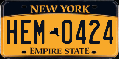 NY license plate HEM0424