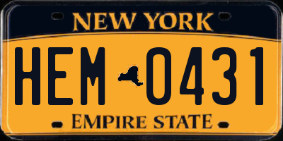 NY license plate HEM0431