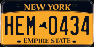 NY license plate HEM0434