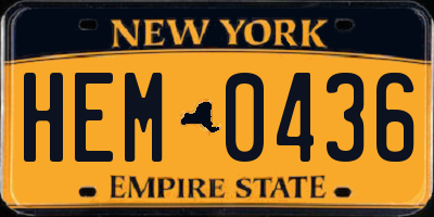 NY license plate HEM0436