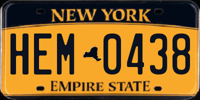 NY license plate HEM0438