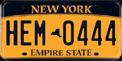 NY license plate HEM0444