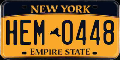 NY license plate HEM0448