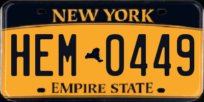 NY license plate HEM0449