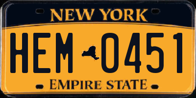 NY license plate HEM0451