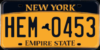 NY license plate HEM0453
