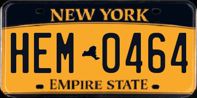 NY license plate HEM0464