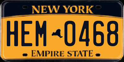NY license plate HEM0468