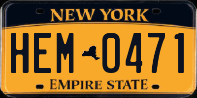 NY license plate HEM0471