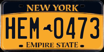NY license plate HEM0473