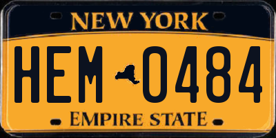NY license plate HEM0484