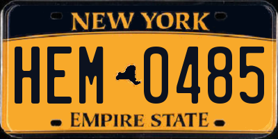 NY license plate HEM0485