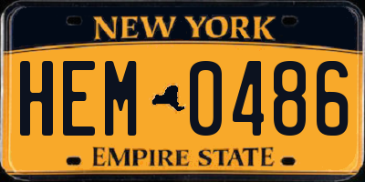 NY license plate HEM0486