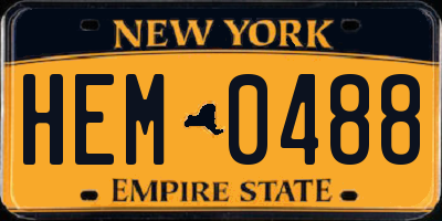 NY license plate HEM0488
