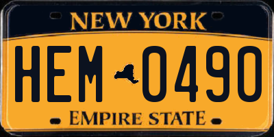 NY license plate HEM0490