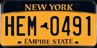 NY license plate HEM0491