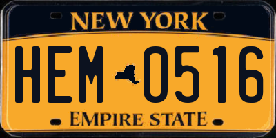 NY license plate HEM0516
