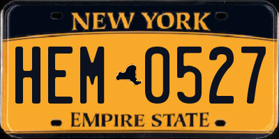 NY license plate HEM0527